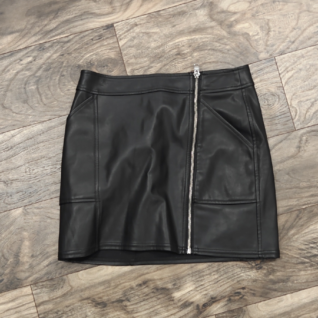 Express Black Pleather Mini Skirt